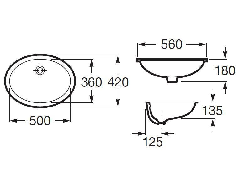 Раковина накладная 56см Roca Berna 327871001 белый