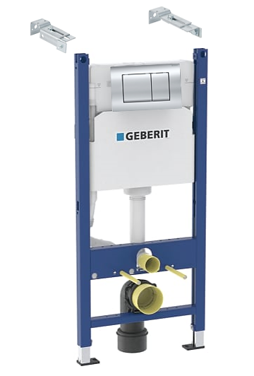 Готовое решение (инсталляция + клавиша смыва) Geberit DuofixBasic 458.163.21.1 панель смыва хром