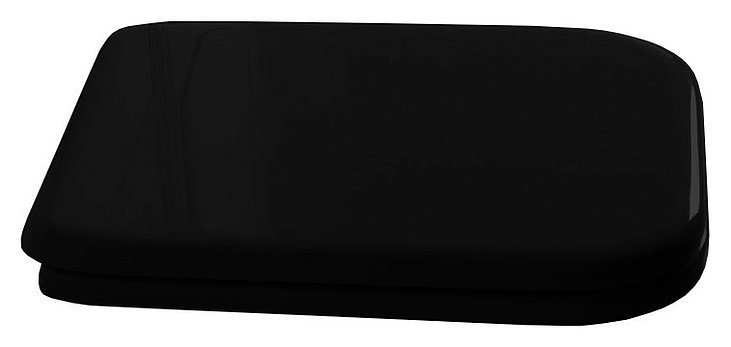 Крышка-сиденье Kerasan Waldorf 418804 черная, с микролифтом, петли хром