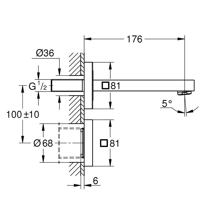 Смеситель для раковины Grohe Eurocube E 36442000 хром