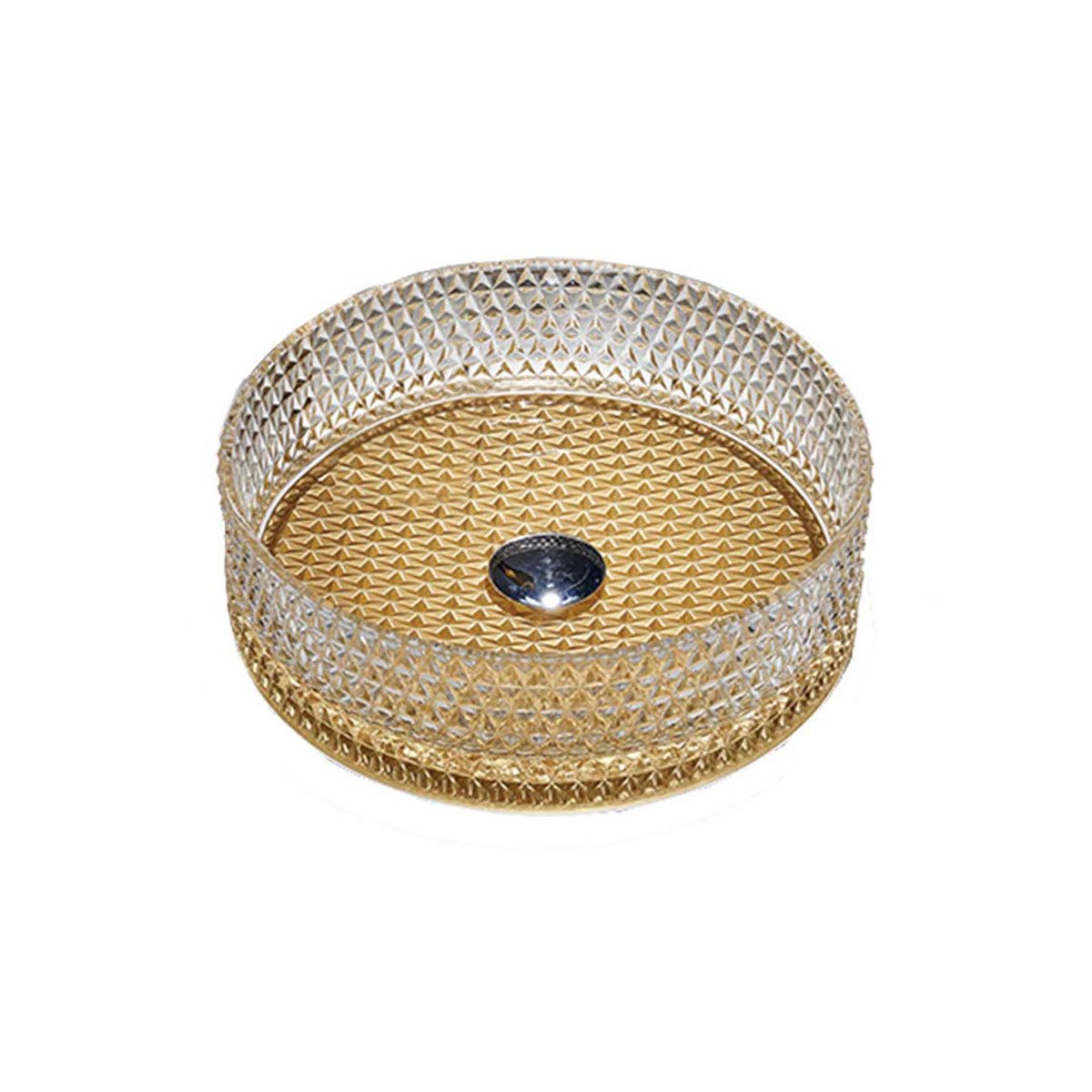 Раковина накладная 40см Vincea VBS-5GL04 стекло прозрачное/золото