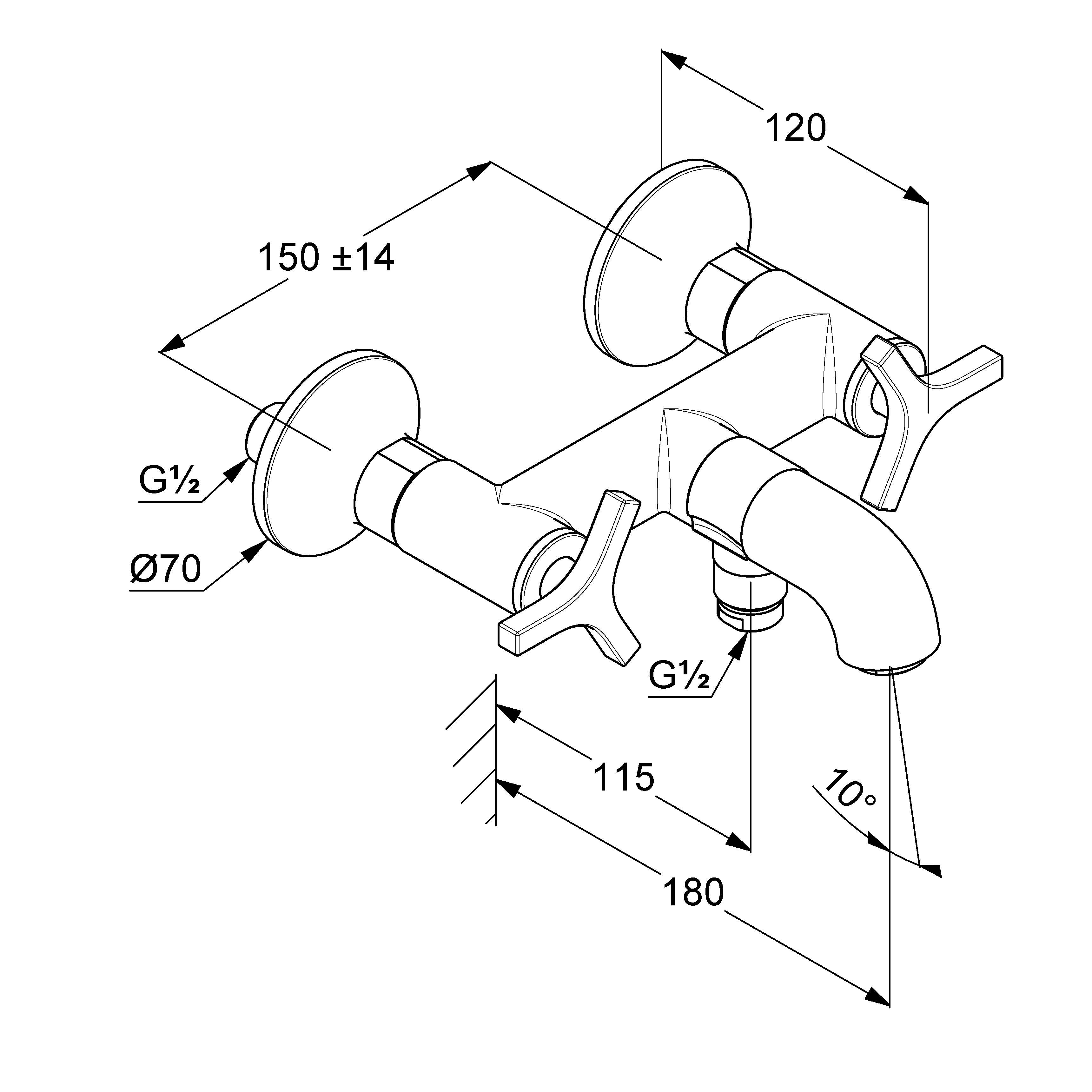 Смеситель для ванны с душем Kludi Nova Fonte 205400539 хром