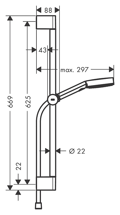 Душевой гарнитур Hansgrohe Pulsify 105 3jet Relaxation 24160670 черный матовый
