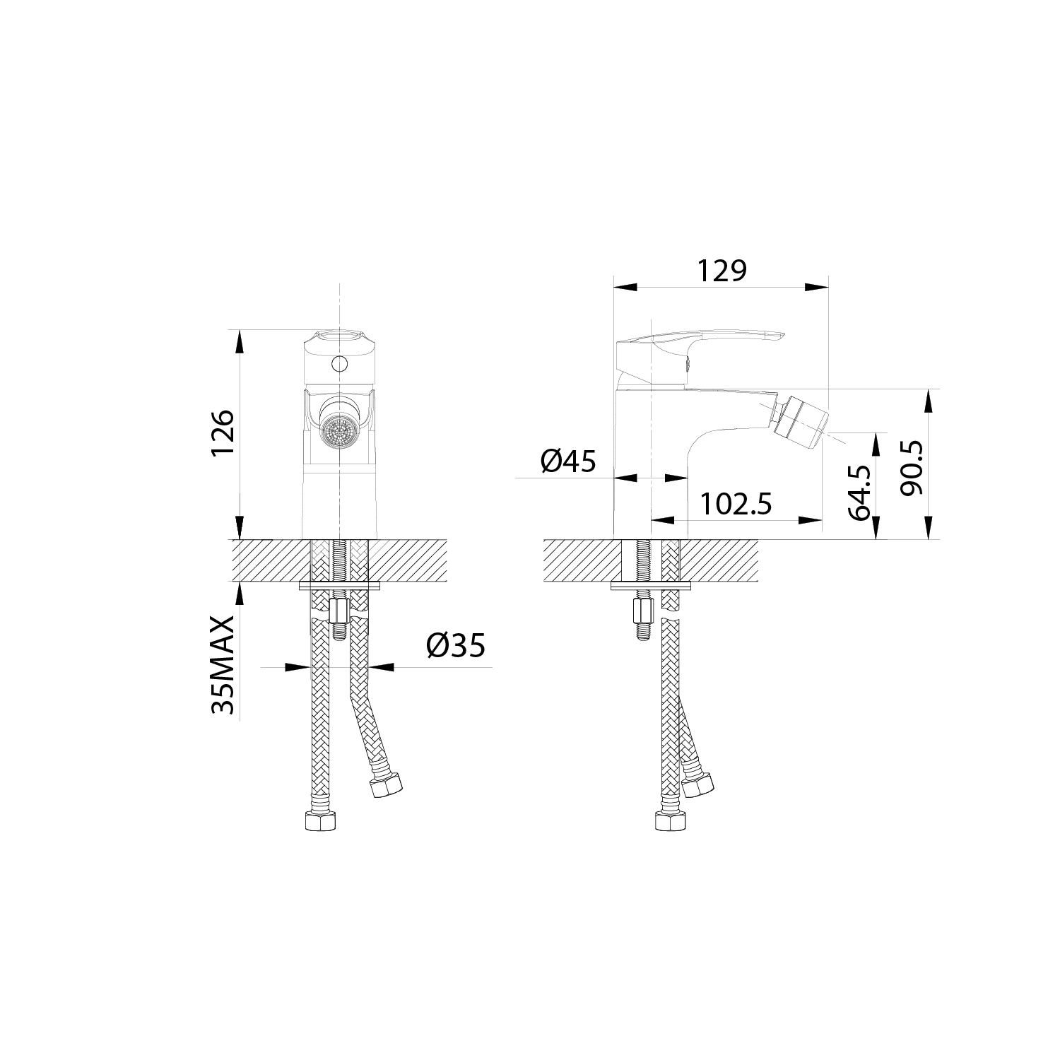 Смеситель для биде IDDIS Ray RAYSB00i04 хром глянцевый