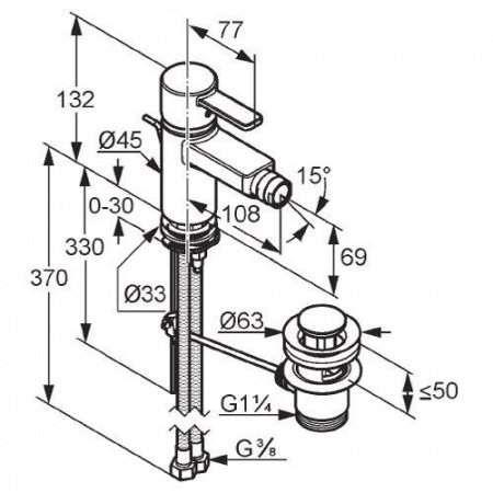 Смеситель для биде Kludi Zenta  385309175 хром/белый