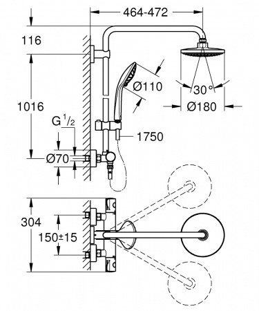 Душевая стойка Grohe Euphoria System 26418000 хром