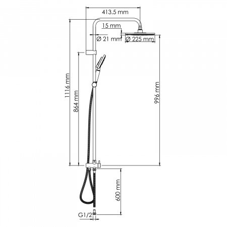 Душевая стойка WasserKRAFT A039 хром/белый