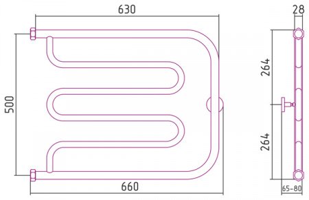 Полотенцесушитель водяной Сунержа Лира 50х65 золото