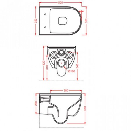 Унитаз подвесной ArtCeram The One THV001 15;00 серый, без сиденья