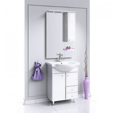 Зеркальный шкаф Aqwella Барселона 60 Ba.02.06 с подсветкой Белый