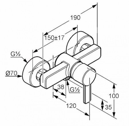 Смеситель для душа Kludi Zenta  388708675 хром/черный