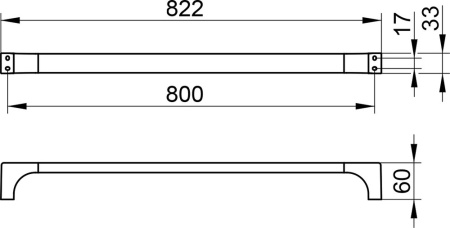 Полотенцедержатель 80см Keuco Edition 11 11101010800 хром