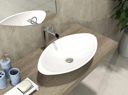 Раковина накладная 60см MonteBianco Gondola Tre 13043 белый матовый