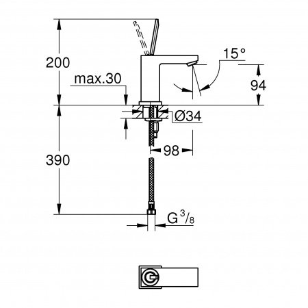 Смеситель для раковины Grohe Eurocube Joy 23656000 хром
