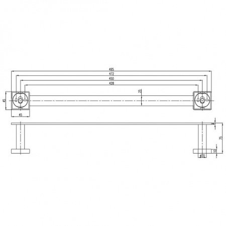 Полотенцедержатель Villeroy & Boch Elements-Striking TVA15200100061 хром