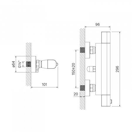 Термостат для ванны с душем IDDIS Uniterm UNISB00i75 хром глянцевый