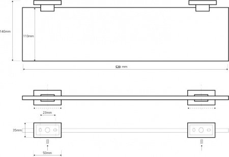 Полки стеклянные Bemeta Plaza 118102042 Хром