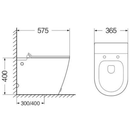 Унитаз приставной с импульсным смывом SantiLine SL-5030 белый, с сиденьем микролифт