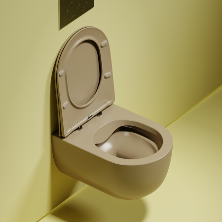 Унитаз подвесной безободковый Ceramica Nova Modena Rimless CN6063MC капучино матовый