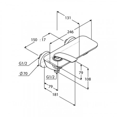 Смеситель для душа Kludi Balance 527108775 хром/черный матовый
