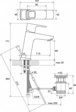 Смеситель для раковины Ravak 10° X070061 хром