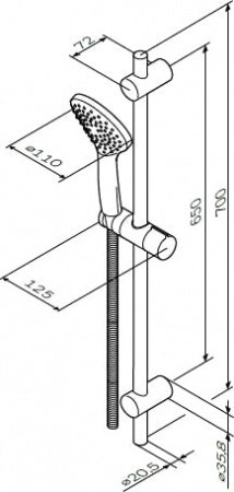 Душевой гарнитур AM PM Gem F0190000 Хром