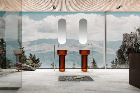 Раковина напольная 45см ABBER Kristall AT2702Opal-H коричневый