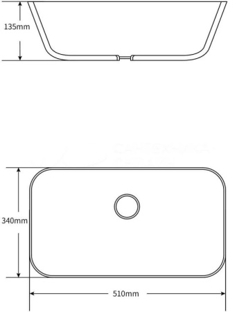 Раковина накладная 51см SantiLine SL-1049 белая