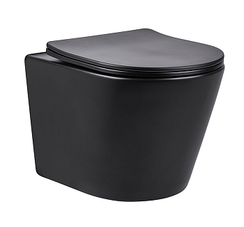Унитаз подвесной безободковый Vincea Piatti VT1-11MB черный матовый, с сиденьем микролифт