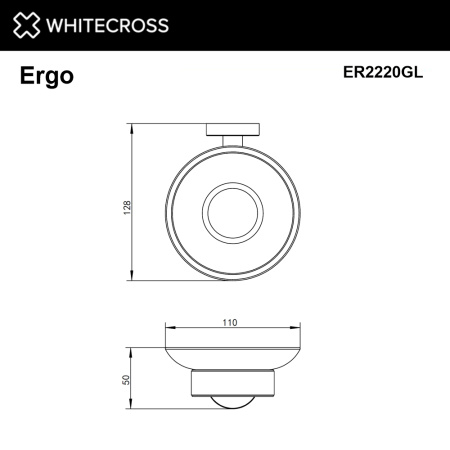 Мыльница подвесная WHITECROSS Ergo ER2220GL (золото)