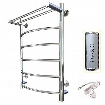 Полотенцесушитель электрический Тругор Пэк серия 5 80х60 хром, с полкой