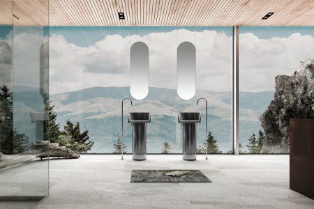 Раковина напольная 45см ABBER Kristall AT2702Onyx черный