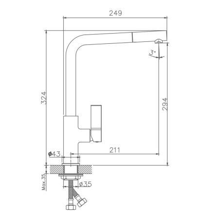 Смеситель для кухни Haiba HB70501-7, черный