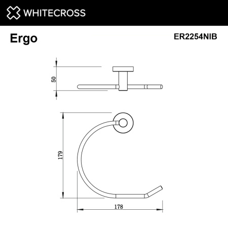 Полотенцедержатель кольцо WHITECROSS Ergo ER2254NIB (брашированный никель)