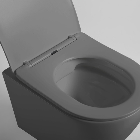 Унитаз подвесной безободковый Vincea Globo VT1-14SMA антрацит матовый, с сиденьем микролифт