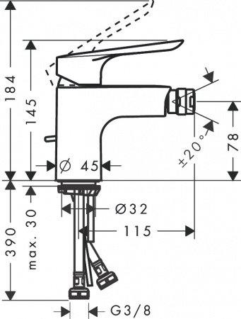 Смеситель для биде Hansgrohe Logis E 71232000 хром