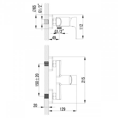 Смеситель для душа Lemark Plus Factor LM1603C хром