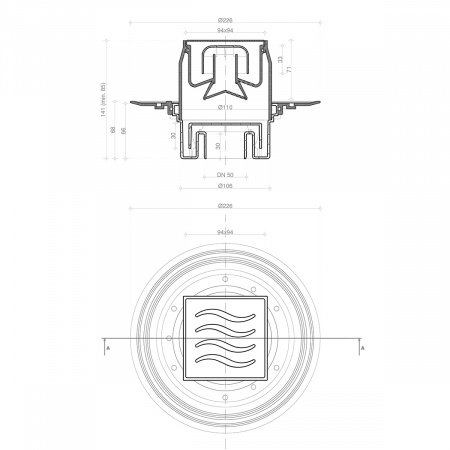 Душевой трап Pestan Confluo Standard 13000022 с решеткой