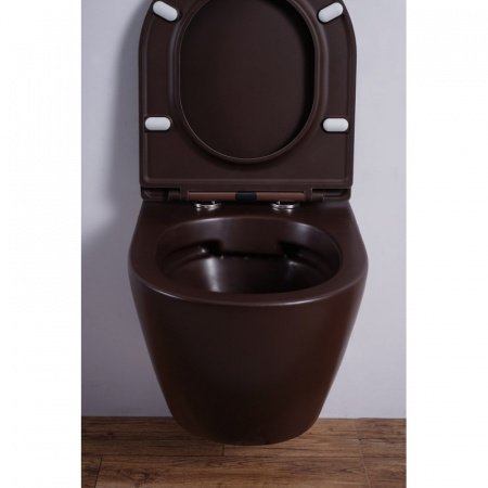 Унитаз подвесной Esbano AZALEA коричневый матовый, с сиденьем микролифт