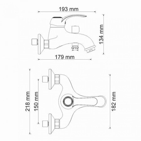 Смеситель для ванны с душем WasserKraft Isar 1301 темная бронза