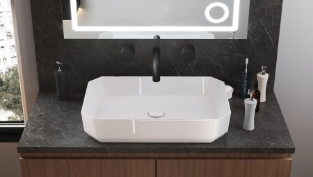 Раковина накладная 55см Sanita Luxe Line LINSLWB01 белый