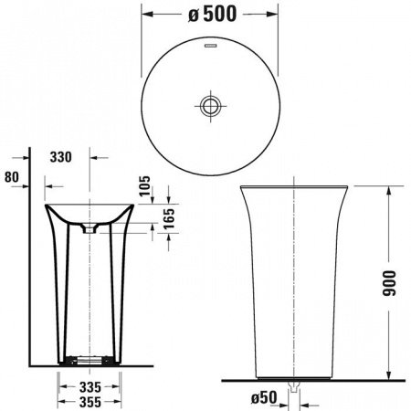 Раковина напольная Duravit White Tulip 2703500070 белый