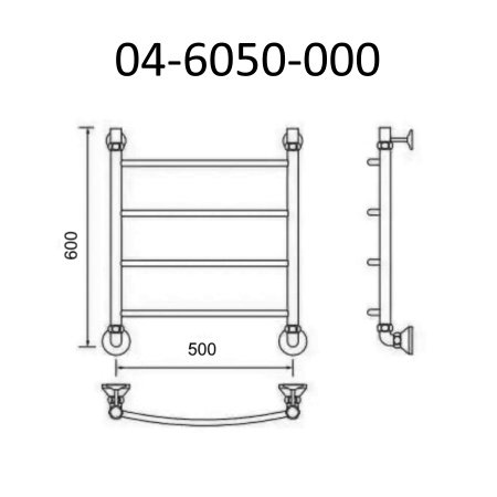 Полотенцесушитель водяной Маргроид Вид 4 60х50 хром