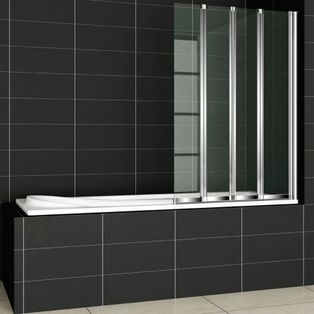 Шторка на ванну Cezares Pratico V-4 100x140 профиль Хром стекло прозрачное