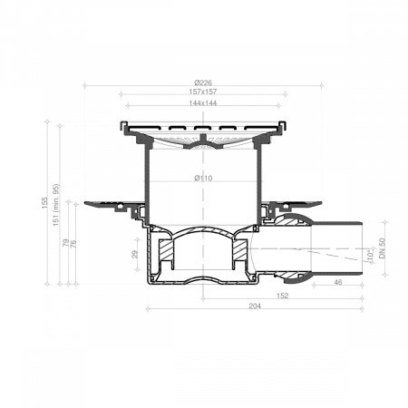 Душевой трап Pestan Confluo Standard 13000072 с решеткой