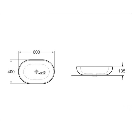 Раковина накладная 60см Vincea VBS-113G1 золото