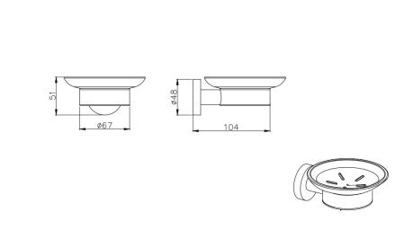 Мыльница подвесная Aquatek Вега AQ4003CR хром