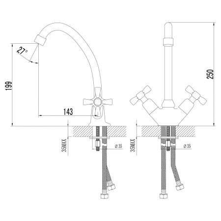 Смеситель для кухни Lemark Benefit LM2504C хром