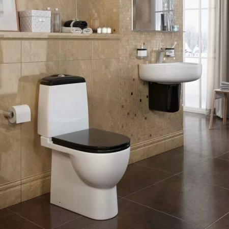 Унитаз Sanita Luxe Best Luxe SL DM Black BSTSLCC06100522 Белый с бачком и черным сиденьем Микролифт