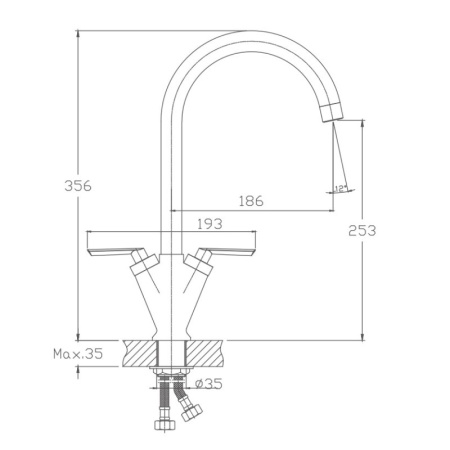 Смеситель для кухни Haiba HB4098, хром